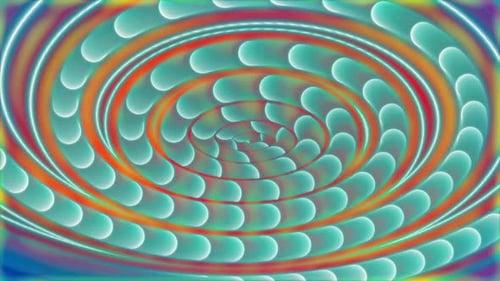 Vibrant Glowing Geometric Spiral Swirl Motion Background