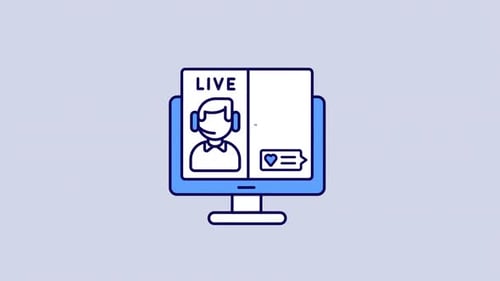 Animated Live Stream Monitor With Chat Icon