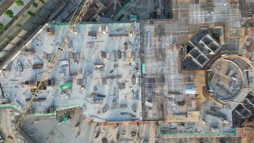 Vista aérea del sitio de construcción