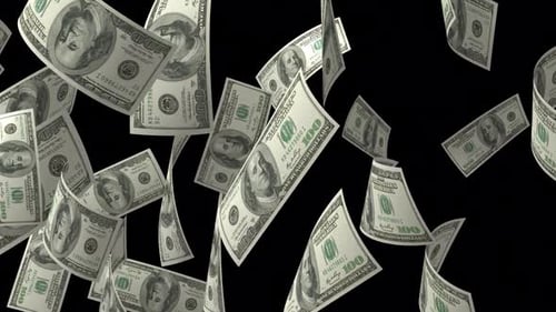 Animated Falling Hundred Dollar Bills