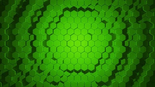 Grüner sechseckiger Wellenschleifenhintergrund