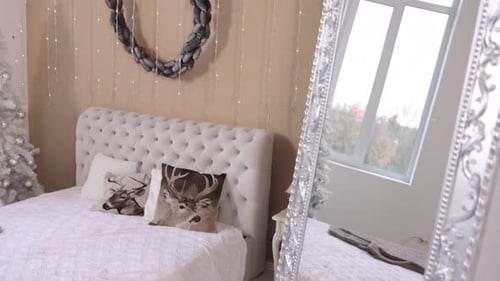 Festive Christmas Bedroom with Elegant Holiday Decor