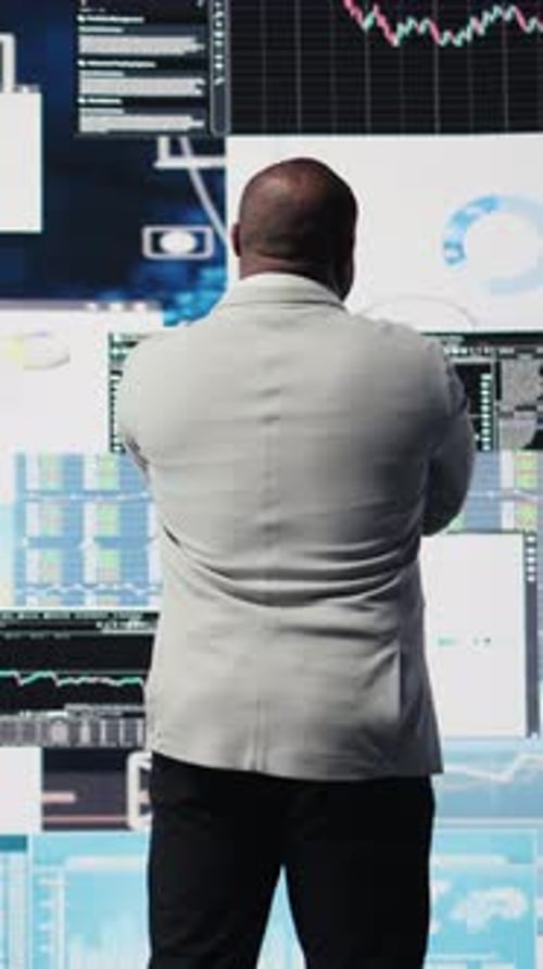 Vertical Video African American Entrepreneur Contemplating About a New Strategy