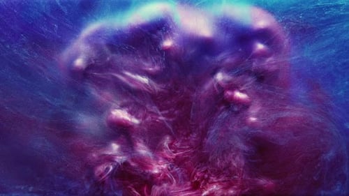 Ink Splash Underwater Explosion Blue Pink Glitter