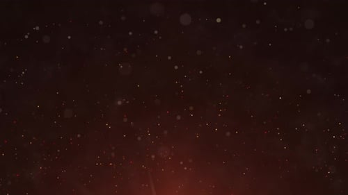 Abstract Floating Particles with Warm Light Rays Background