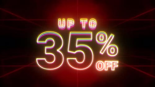 Up To 35% Off Neon Text Sales Promotion