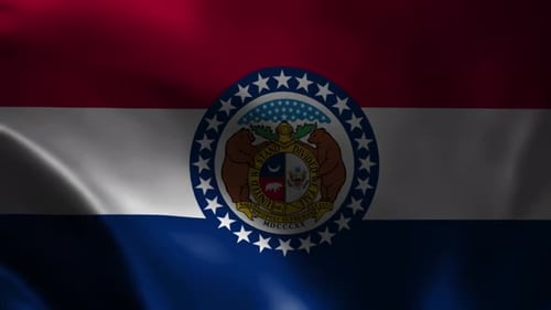 Missouri State Waving Flag. Flag of Missouri Waving Animation.