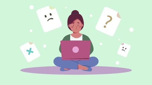 No Data Woman Question Mark Animation