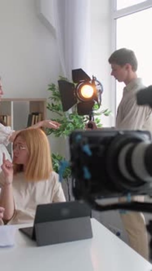 Vertical Studio Team Group Discussion Media Shoot