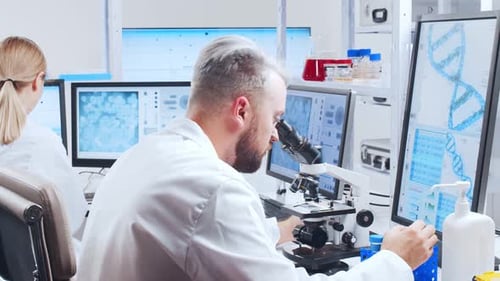 Scientists Researching and Analyzing Sample in a Lab