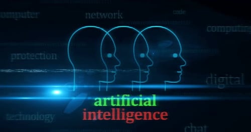 Artificial intelligence symbol seamless loop