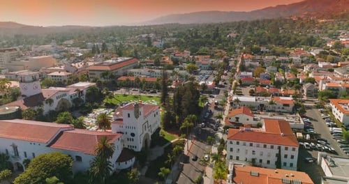 Scenic Aerial View of Vibrant City on Sunny Day