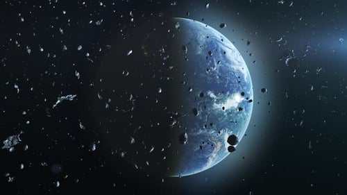 Earth and Space Debris Cinematic Animation