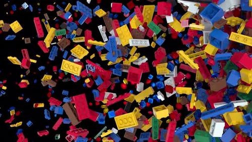 Dynamic Colored Building Block Transition Horizontal Wipe