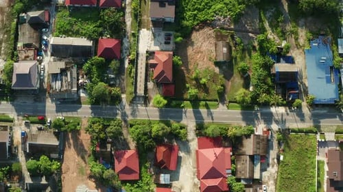 Putra Heights residential houses top aerial view, Selangor, Malaysia