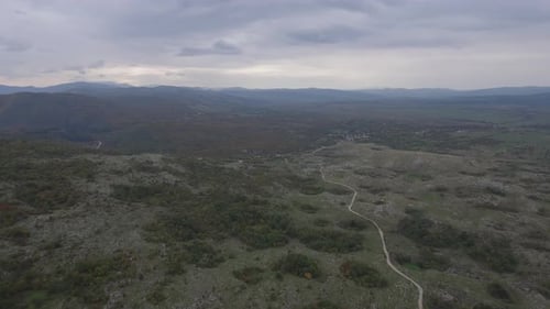 Empty Mountain Road In The Evening