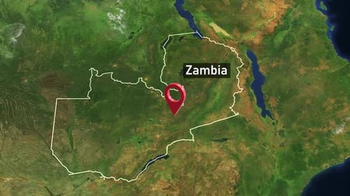 Zambia Country Zoom from Space
