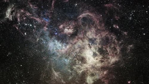 view of nebulae hovering in the dark universe