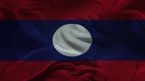 Laos Flag Waving Seamless Loop Animation