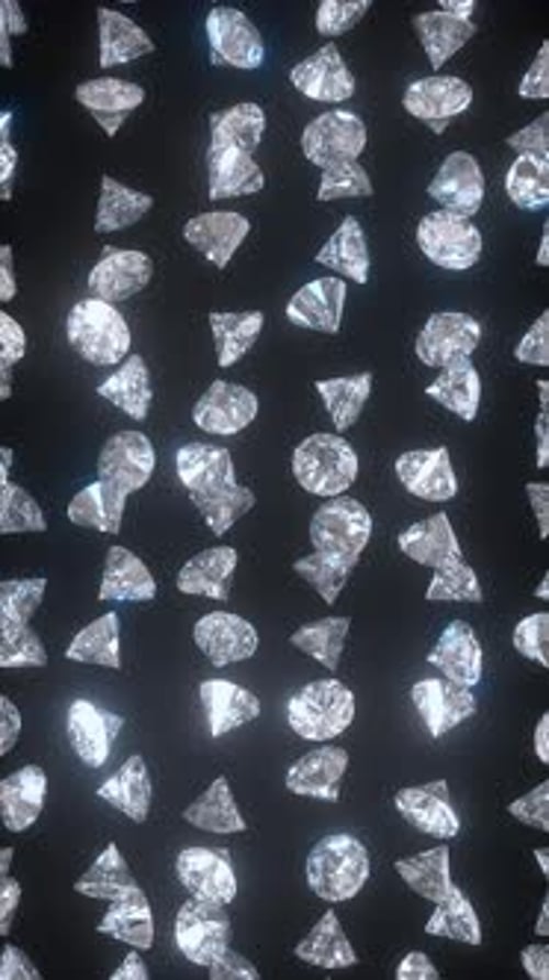 Vertical Random Rotating 3D Diamond Pattern Loop