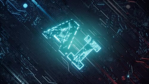 KI-Konzept mit leuchtendem Hintergrund digitaler Schaltungen