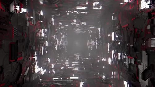 Cyberpunk Technology Tunnel Loop Animation White Light