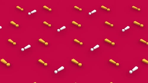 Exclamation Mark Isometric looping background pattern