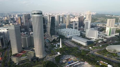 Aerial view of Singapore city center