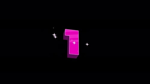 Bright 3D Cartoon Countdown Number 1
