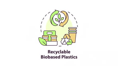 Animación conceptual de plástico reciclado