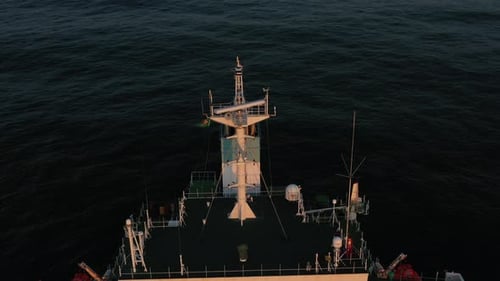4K(24fps) Fly above panamax size bulk carrier vessel.