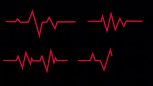 Heartbeat Lines Animation 4K auf Alpha