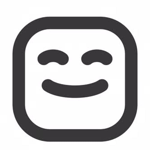 Flat Design Animated Smiling Face Emoji Icon
