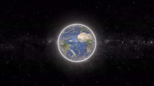 Earth Planet animation in space. 2181