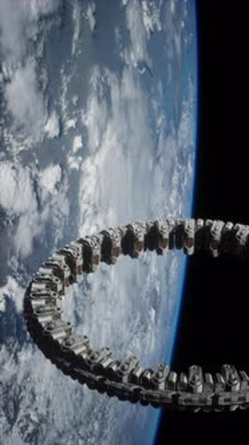 Futuristic Space Station on Earth Orbit