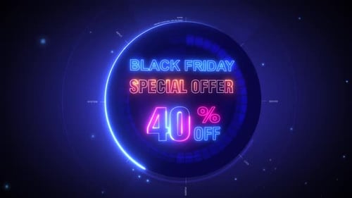 Futuristic Neon Happy New Year Countdown Clock Animation