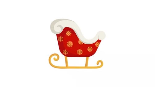 Decorative Christmas Sleigh Animation with Snowflakes