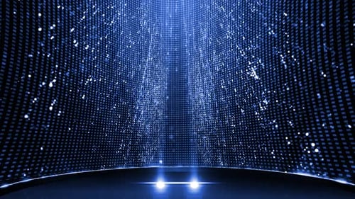 Stage Blue Awards With Sliding Spotlights, Particle Background Loop