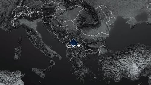Modern Kosovo Map Zoom Animation