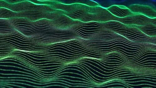Flowing Green Abstract Lines Data Visualization Background