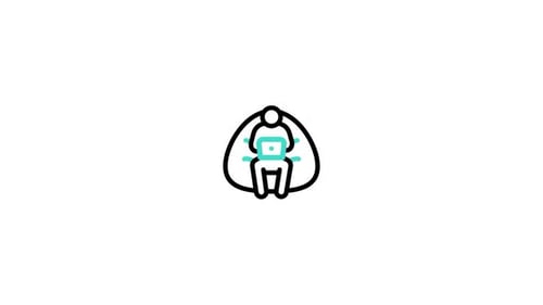 Minimal Line Art Animation of Person Working on Laptop