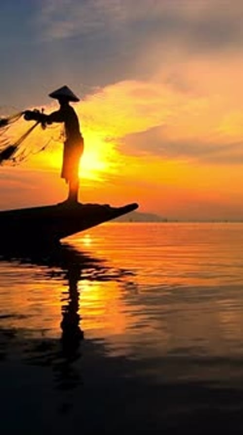 Vertical View Of Thailand Fishing Village