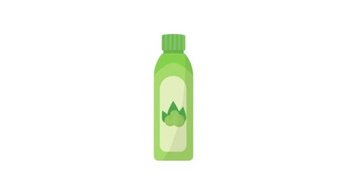 Animated Flat Design Bottle Reveal for Product Presentation