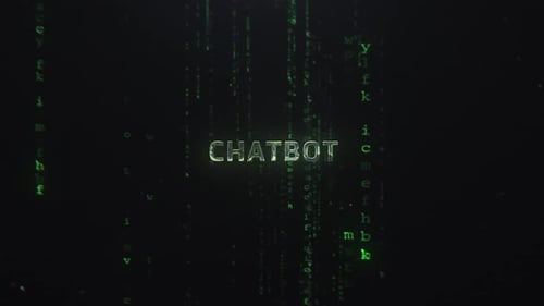 Chatbot Words On The Matrix Background