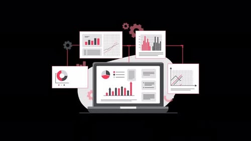 Business Data Analytics and Reports on Laptop
