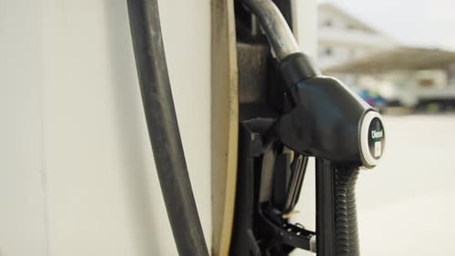 Diesel Gasoline Pump at Gas Station