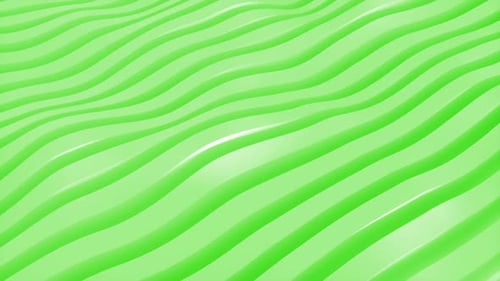 Green abstract wavy lines looping background. 3d loop animation 4k