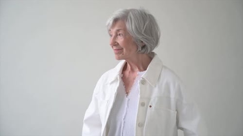 Portrait Confident Forward Looking Senior Woman 80 Plus Years