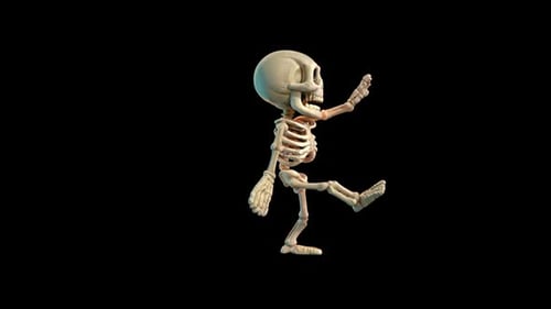 Animated Cartoon Skeleton Character Performing Various Actions