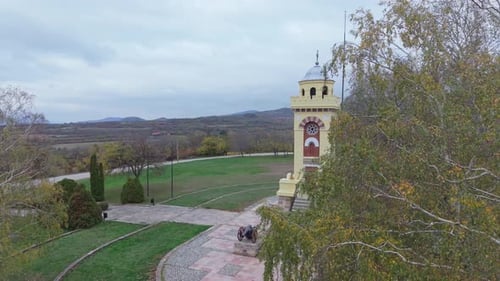 Revealing the Čegar Memorial Monument in Niš Behind Trees